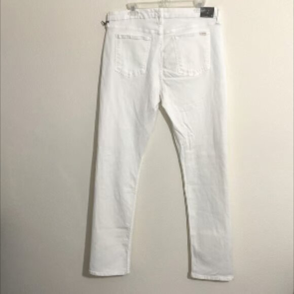 JEN7 by 7 for All Mankind Women's Slim Straight White Jean Pants Size 14 - Picture 5 of 9